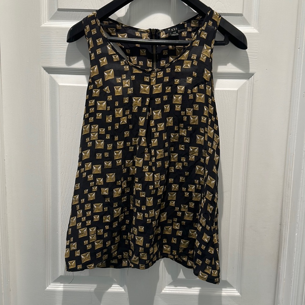 Black and Gold Forever 21 Tank Size L
